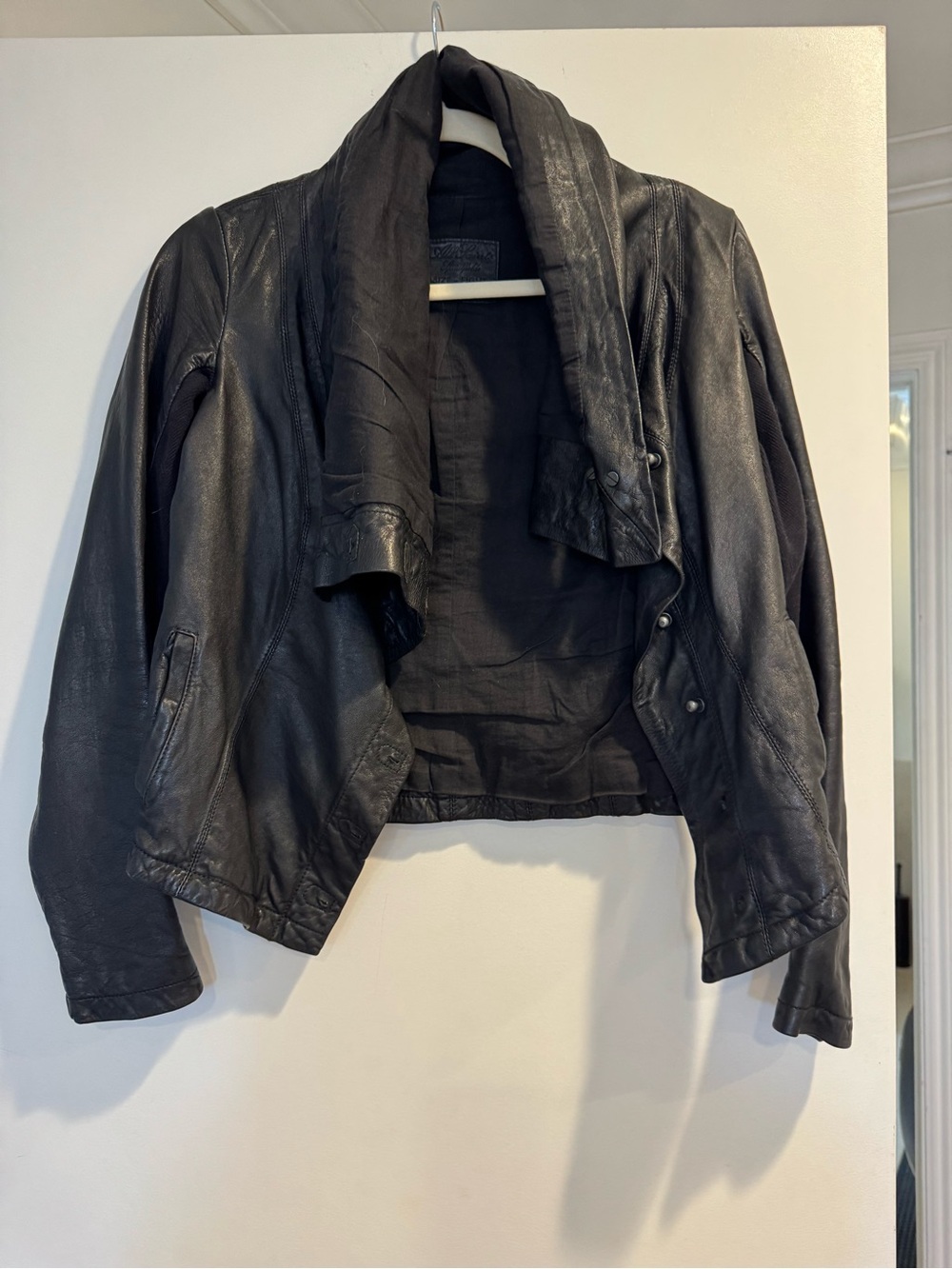 All Saints Kaito Leather Jacket Sz 8 (US 4) Black Allsaints - Picture 2 of 6